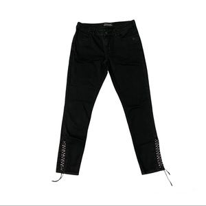 MAISON SCOTCH Women’s Black Skinny Jeans Lace Up Detailing Size 28